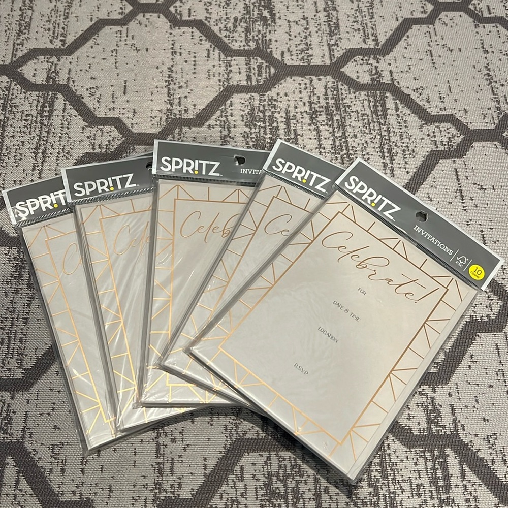 Spritz invitations 5 packs of 10 count Invitation cards with envelope